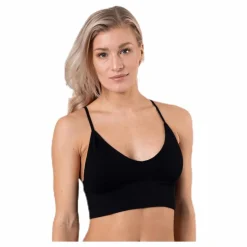 Vicky  Rib Seamless V-Neck Top Black