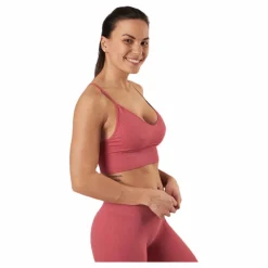 Vicky Rib Seamless V-neck Top Pink