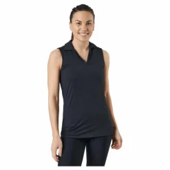 W Cloudspun Coast Sl Polo Puma Black Heather