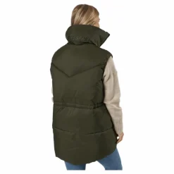 W. Generous Hip Length Vest Dark Army