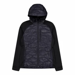 W Helium Down Hybrid Hood Black