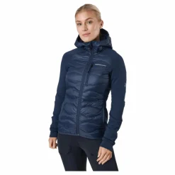 W Helium Down Hybrid Hood Blue Shadow