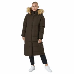 W. Long Slim Padded Parka Brownie Bit