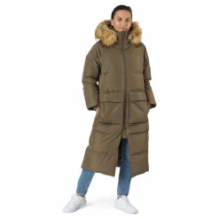 W. Loose Fur Hood Coat Mole