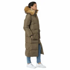 W. Loose Fur Hood Coat Mole