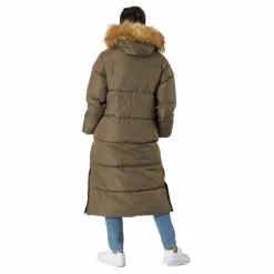 W. Loose Fur Hood Coat Mole