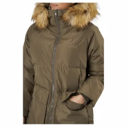 W. Loose Fur Hood Coat Mole