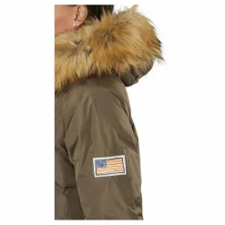 W. Loose Fur Hood Coat Mole