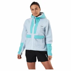 W Terrex Sherpa Fullzip Fleece Acid Mint / Halo Blue