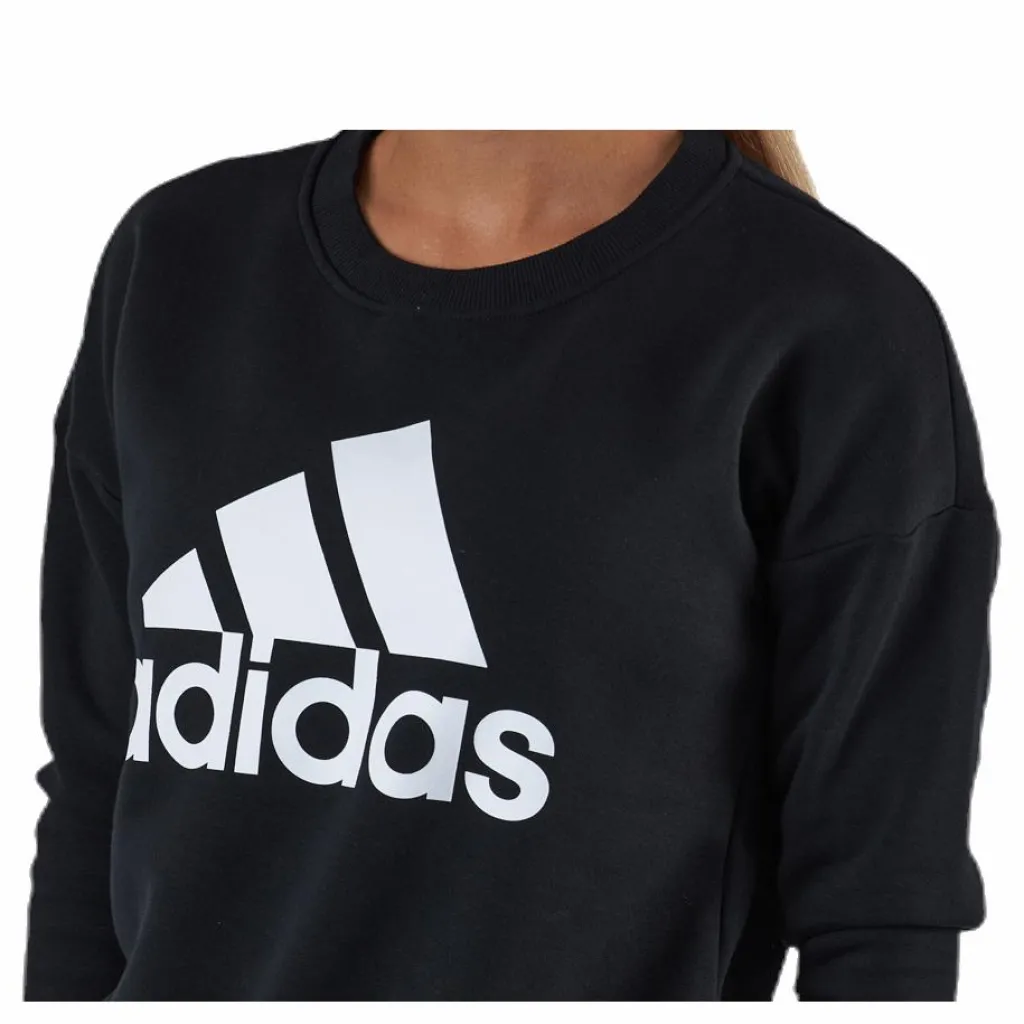 Womens Badge Of Sport Crew Sweatshirt Black