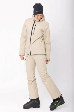 Women’S Light Padded Ski Jacket Kabo Sand