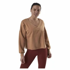 Yoga Off-Mat Fleece V-Neck Pink/White