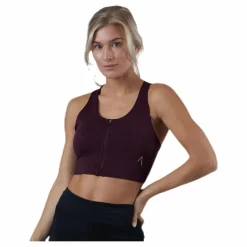 Zip Sports Bra Red