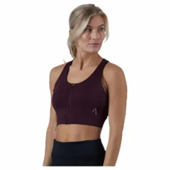Zip Sports Bra Red